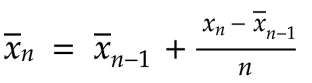 recurrence relation for mean