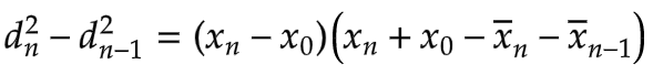 d^2_n - d^2_n-1 factor out x_n-x_0